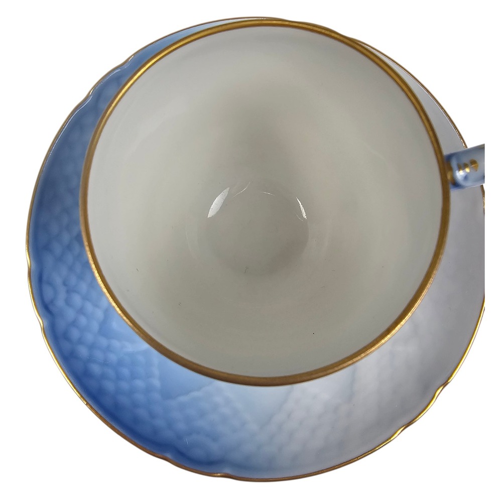 Bing & Grondahl Seagull‎ Teacup Saucer Set Gold Trim Danbury Mint 3309/460 Blue - Picture 5 of 9